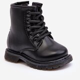 Boto Children's Leather Boots With Zipper Black Omua | ePonuda.com