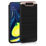  Gumijasti / gel etui Carbon za Samsung Galaxy A80 - črni | Shoptok.si