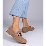 D/CEO marka niezdefiniowana Brown suede loafers with gold decoration Daliana | Shoptok.si