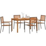  Vrtni set za objed 5 kom. Siva Čvrsto drvo akacije 140 x 80 x 74 cm | Shoptok.si