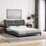  Okvir kreveta s LED svjetlima tamnosivi 160 x 200 cm od tkanine | shoptok.hr