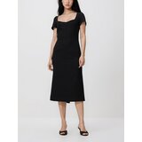 Reserved Midi haljina s puf rukavima - crno | shoptok.hr