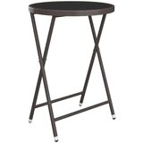  3-dijelni vrtni bistro set poliratan i kaljeno staklo smeđi | shoptok.hr