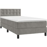 Box spring krevet s madracem svjetlosivi 90x190 cm baršunasti | shoptok.hr