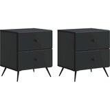  Noćni ormar 2 pcs Crna 43 x 34 5 x 47 5 cm Konstruirano drvo | shoptok.hr