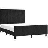  Posteljni okvir z vzglavjem črn 140x200 cm žamet, (20906455) | Shoptok.si