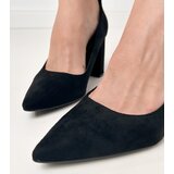 D/CEO Black block-heeled pumps with buckle and rhinestones Vellus | Shoptok.si