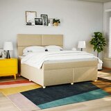  Krevet s oprugama i madracem krem 180x200 cm od tkanine | shoptok.hr