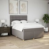  Krevet s oprugama i madracem smeđesivi 140 x 190 cm od tkanine | shoptok.hr