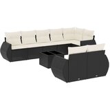 vidaXL 9-dijelni set vrtnih sofa s jastucima crni od poliratana | shoptok.hr