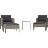 Maison Chic Seti vrtnega pohištva - Vrtna garnitura - Vrtni pohištvo set 5-delna z blazinami siv poli ratan, (21819826) | Shoptok.si
