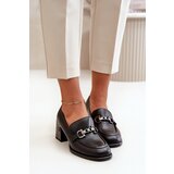 VINCEZA Elegant Leather Women's Heeled Shoes Black 91116 | ePonuda.com