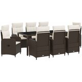 Vanjski set za objedovanje 9 pcs Smeđa i krem bijela | shoptok.hr
