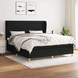  Box spring postelja z vzmetnico črna 160x200 cm blago, (20894259) Cene
