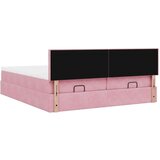 vidaXL Otomanski posteljni okvir z vzmetnicami roza 160x200cm žamet, (21610745) | Shoptok.si