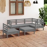 Maison Chic Seti vrtnega pohištva - Vrtna garnitura - Vrtni pohištvo set 6-delna trdna borovina siva, (21820108) | Shoptok.si