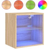 The Living Store Noćni ormarić s LED svjetlima zidni boja hrasta sonome | shoptok.hr