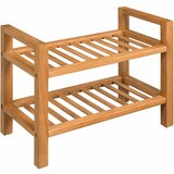  Stalak za cipele s 2 police 50x27x40 cm od masivne hrastovine | shoptok.hr