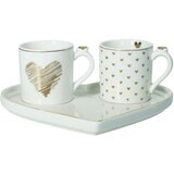 Brandani 3-delni set skodelic za kavo s podstavkom Amore Mio, porcelan, 3 kos | Shoptok.si
