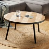 Zandiara klubska miza parker, naravna, črna, Ø ca. 80 cm | Shoptok.si