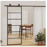  Klizna vrata od stakla ESG i aluminija 76 x 205 cm crna | shoptok.hr