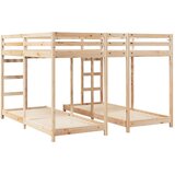  Trokatni krevet Prirodna 80 / 200 x 200 cm Čvrsto borovo drvo | shoptok.hr