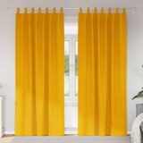 vidaXL zavese Gorčična rumena Poliester 140 x 245 cm Dekorativni vložki | Shoptok.si