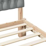 vidaXL Posteljni okvir z oblazinjenim vzglavjem Rjava 200 x 200 cm | Shoptok.si