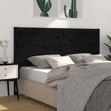 Maison Chic posteljno vzglavje - vzglavna omarica - nočna omarica črno 126x4x100 cm trdna borovina, (21706088) | Shoptok.si