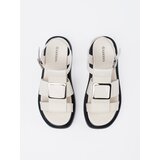 GOODIN Light beige leather elegant platform sandals | Shoptok.si