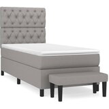  Okvir kreveta s oprugama i madrac svjetlosivi 80x200cm tkanina | shoptok.hr