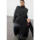 Trendyol anthracite crop turtleneck knitwear sweater Cene