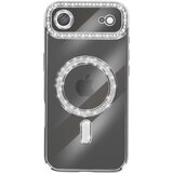 AVIZAR Ovitek za iPhone Air, združljiv z MagSafe, z okrasnim obodom iz strasa, Srebrna, (5000189762) | Shoptok.si