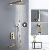 EYN Podometni tuš panel iz medenine | Tuš panel PT04042 — Fiksni — 30 cm | Shoptok.si