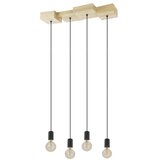 Eglo visilica Halkin 43799, 4x E27, 72 cm, smeđe drvo/crna | shoptok.hr