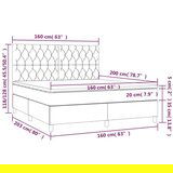  Box spring postelja z vzmetnico svetlo siva 160x200 cm žamet, (20790927) | Shoptok.si