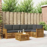  Set vanjskih sofa 6 kom. Prirodna i antracit Poliester | shoptok.hr