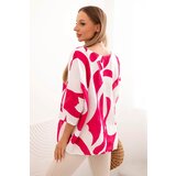 Kesi Włoski Women's cotton blouse in abstract pattern fuchsia | shoptok.hr