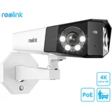 Reolink Duo 2 PoE IP kamera, dva objektiva, 4K Ultra HD, WiFi, 180° snemalni kot, IR nočno snemanje, LED reflektorji, aplikacija, IP66 vodoodpornost, dvosmerna komunikacija, bela