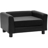 SOFA za pse crna 60 x 43 x 30 cm od pliša i umjetne kože | shoptok.hr