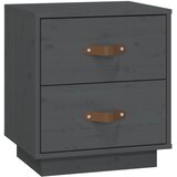  Noćni ormarić sivi 40 x 34 x 45 cm od masivne borovine | Eponuda.com