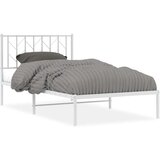 Metalni okvir za krevet s uzglavljem bijeli 100x190 cm | shoptok.hr