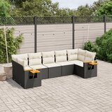  7-dijelni set vrtnih sofa od poliratana s jastucima crni | shoptok.hr