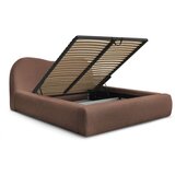 Bobochic Paris Oranžna oblazinjena zakonska postelja s prostorom za shranjevanje in letvenim dnom 140x190 cm Orlane – | Shoptok.si