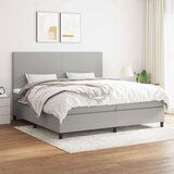  Box spring postelja z vzmetnico svetlo siva 200x200 cm blago, (20761009) Cene