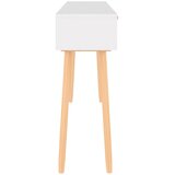  Konzolni stol bijeli 105 x 30 x 75 cm borovina i prirodni ratan | shoptok.hr