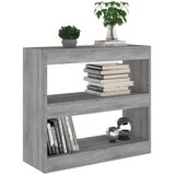 vidaXL knjižna omara/pregrada siva sonoma 80x30x72 cm iverna plošča | Shoptok.si