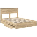  Postelja s shranjevanjem z vzglavjem Sonoma hrast 140 x 200 cm, (5000106943) | Shoptok.si