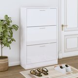 vidaXL Omarica za čevlje visok sijaj bela 63x24x103 cm inženirski les | Shoptok.si