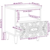  Ormar za krevet 2 pcs Bijelo 40 x 33 x 46 cm Čvrsto drvo manga - Bijelo 2 | shoptok.hr